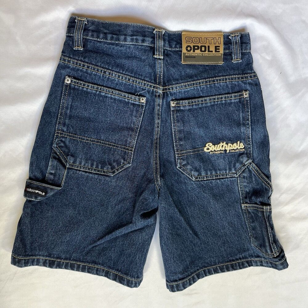 Southpole  Boys Skater Size 14 Blue Denim Cargo Shorts Regular Fit Pockets READ